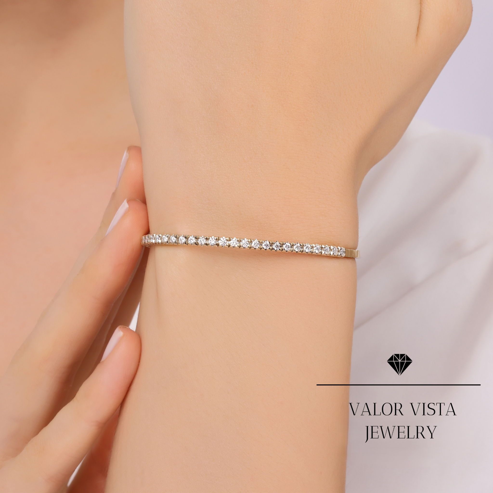 1.00 ct. Diamond Flexible Bracelet 14k Gold