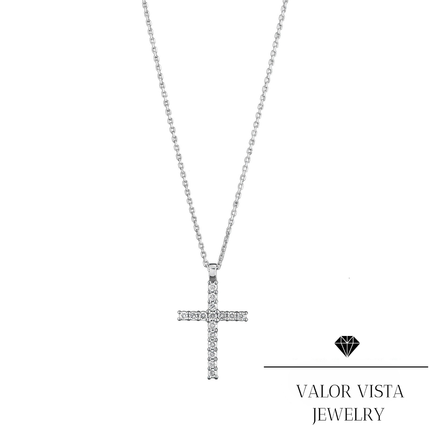 0.30 ct. Diamond Cross Necklace 14k Gold