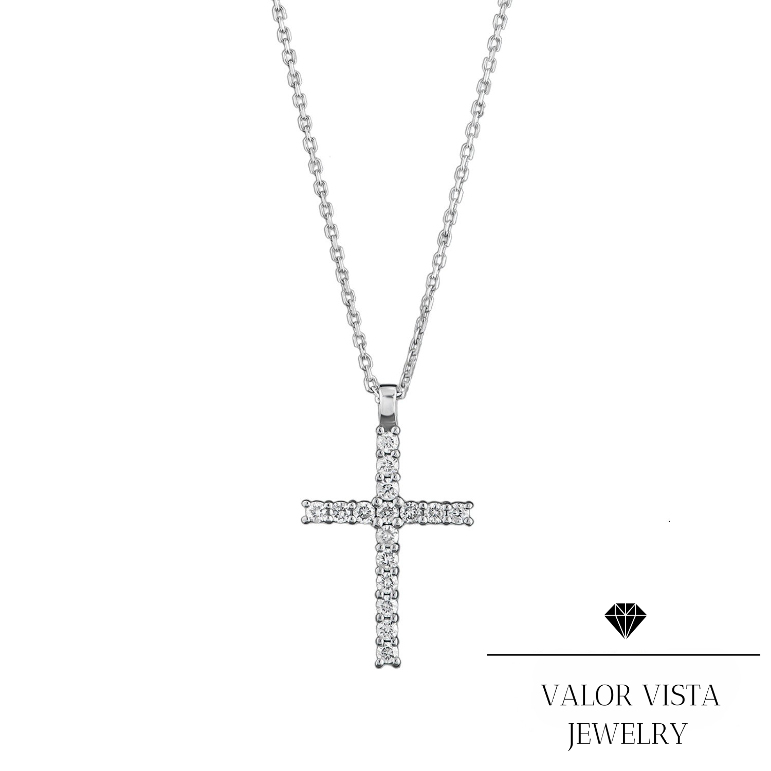 0.30 ct. Diamond Cross Necklace 14k Gold